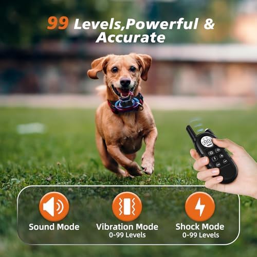 Ultra Compact Dog Shock Collar, Lightest Dog Training Collar with Remote for Small Dogs 5-30lbs & Medium Dogs/Puppies, Waterproof, Rechargeable, 1300ft Range (Black&Small)