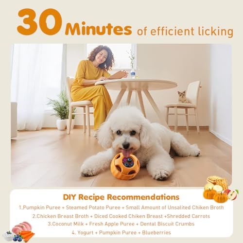 Interactive Dog Treat Dispenser Toy | Cognitive Puzzle for Mental Stimulation | Natural Rubber Dishwasher Safe | Keep Busy & Relieve Boredom | for Small & Large Dogs