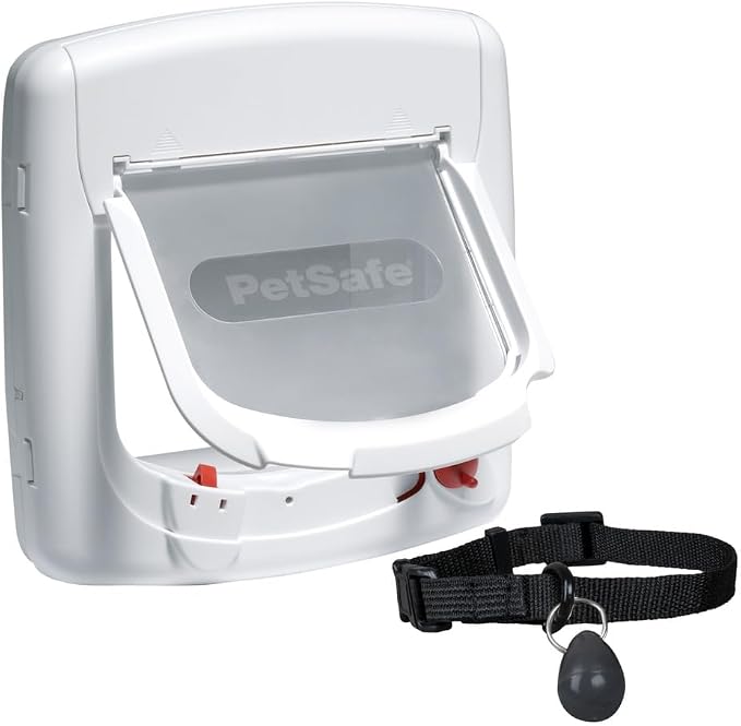 PetSafe, Deluxe Magnetic Cat Flap, Selective Entry, 4 Way Locking, White