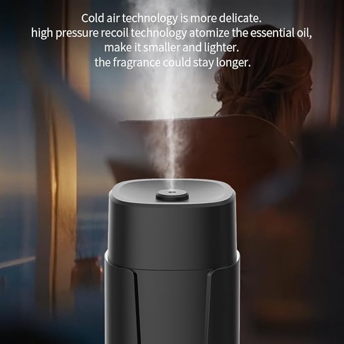 Waterless Scent Diffuser – 1200 Sq Ft Coverage, Essential Oil Diffuser with Remote Control, Quiet Aromatherapy Diffuser with LED Light & Timer, Scent Air Machine for Home, Office, Hotel