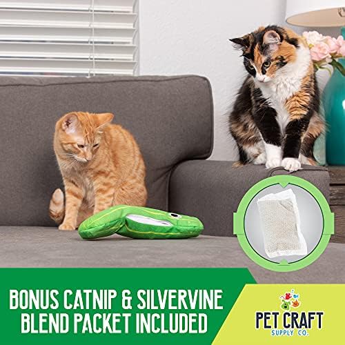 Pet Craft Supply Wiggle Pickle and Shimmy Shark Flipper Flopper Interactive Electric Realistic Flopping Wiggling Moving Fish Potent Catnip and Silvervine Cat Toy, Multi (8727)for All Breed Sizes.