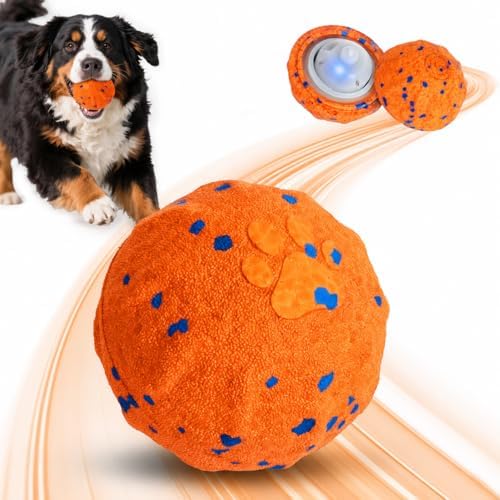 Smart Interactive Dog Ball, Interactive Dog Toys for Medium and Large Dogs to Keep Them Busy, E-TPU Material, IP54 Waterproof, Automatic Moving, Bouncing, Vibrating and Rotating Pet Balls for Boredom