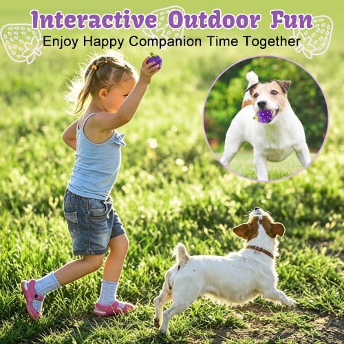 Squeaky Dog Toys Strawberry, 2 inch Latex Interactive Chew Toy for Teething Puppies Small/Tiny Dogs Breeds Entertainment