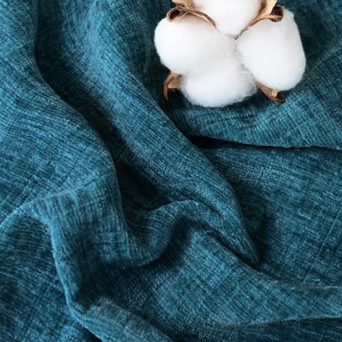 CaliTime Decorative Standard Throw Pillow Covers 26 X 20 Inches Ocean Blue | Pack of 2, Cozy Chenille Cushion Cases for Sofa Bed Living Room Farmhouse Home