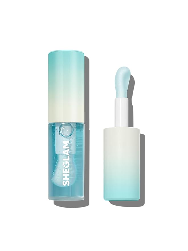 SHEGLAM Hot Goss Plumping Lip Gloss Instant Volumising High Shine Finish Moisturizing Lip Plumper Gloss Reduce Lip Fine Lines Non-Sticky-Ice Queen