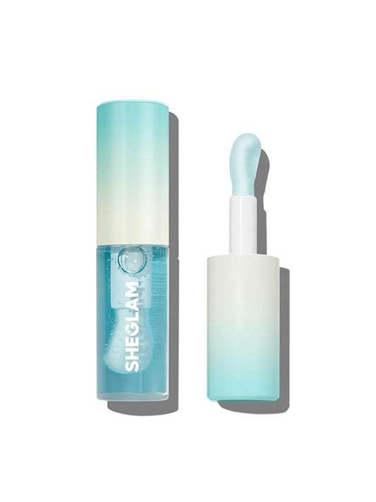 SHEGLAM Hot Goss Plumping Lip Gloss Instant Volumising High Shine Finish Moisturizing Lip Plumper Gloss Reduce Lip Fine Lines Non-Sticky-Ice Queen