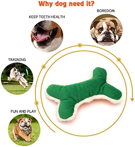 JKW Squeaky Plush Dog Toy Set, 3 Pack Interactive Pet Toys, Chew Toys for Small Medium Large Dogs (Bone 3 Pack)