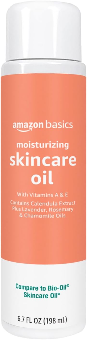 Amazon Basics Moisturizing Body Oil for Skin with Vitamins A & E, Antioxidant Skincare Oil, 6.7 fl oz
