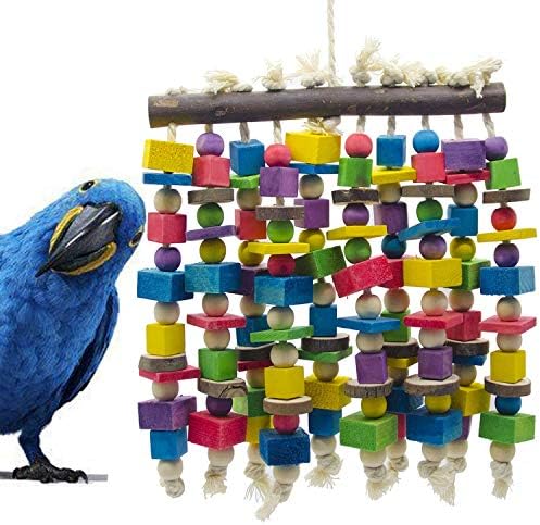 15.7"X9.8" Large Bird Parrot Chewing Toy-Natural Wooden Parrot Tearing Toys