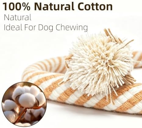 Interactive Tug Toys with Powerful Suction Cup for Puppy Dogs,Dog Enrichment Toys to Keep Them Busy,Teeth Cleaning Toys for Small Medium Breed Dogs,Indoor Toys,Pure Cotton,2PCS