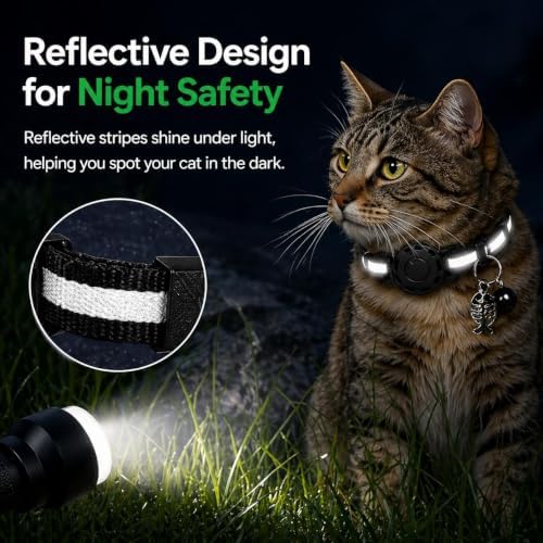 Pet Tracker,GPS Collar for Cats (Android Only) Smart tag,Waterproof Compatible with Google Find My,No Monthly Fee,Advanced Tracking Solution Smart Collar for Pet Safety Ideal Small Large Cats