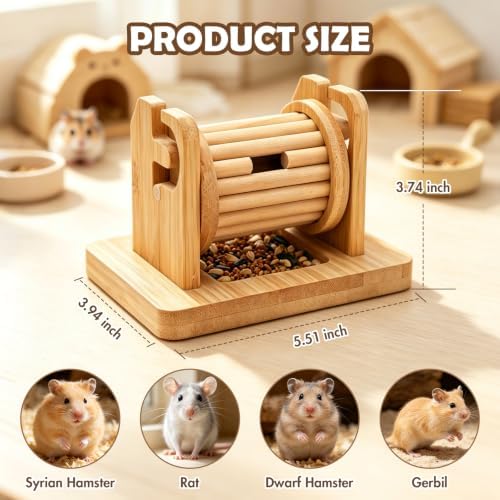 Wooden Hamster Foraging Toy, Interactive Hamster Feeding Toy