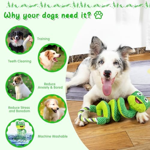 VIWIK Interactive Dog Squeaky Toys, Plush Dog Chew Toys for Large Medium Small Smart Breed, Puppy Toys for Boredom and Stimulating, Tug of War Toys to Keep Them Busy, Puppy Chew Toys for Teething