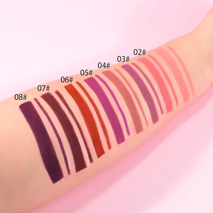 Gel Lip Liner Pencil for Women, Light Purple Matte Long Lasting Lip Liner Lipstick 24 Hour, High Pigmented Lips Makeup Retractable Liners Waterproof Smudge Proof, Vegan & Cruelty-Free 03