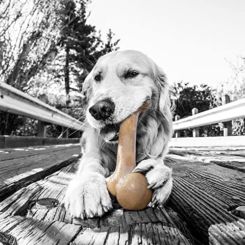 Pet Qwerks Original BarkBone - Nylon Dog Bone for Aggressive Chewers - BBQ Flavor - 7.75" (Pack of 3)