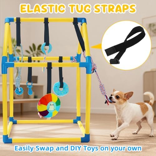 Puppy Play Gym, Dog Play Gym with 8 Hanging Toys for Small Dogs