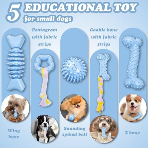 Puppy Toys - 7 Pack Puppies & Small Dogs Chew Toys for Teething,Relieves Teething Anxiety, Soft & Durable Interactive Toys, Not for Heavy Chewer
