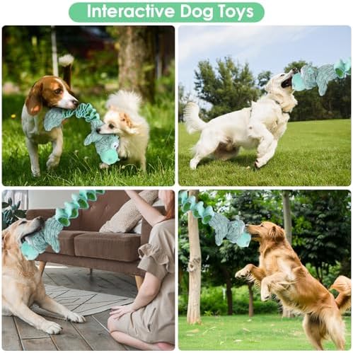 Drmstow Large Squeaky Dog Toys and Interactive Dog Tug-of-War Toy, Tough Plush Dog Toy, Cute Puppy Toys, Pet Chewable Toys Plaything for Small Medium and Large Dogs
