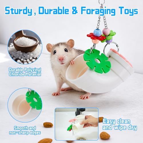 AOWPFVV Rat Enrichment Toys,Hanging Rat Foraging Toy for Cage Accessories