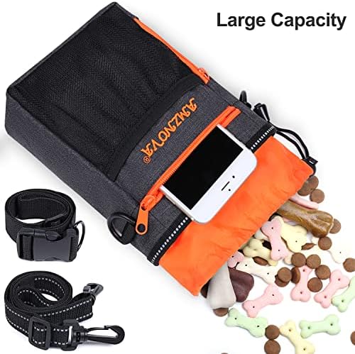 AMZNOVA Dog Treat Pouch Treatnow Dog Treat Bag, 6 Cups, Heather Black