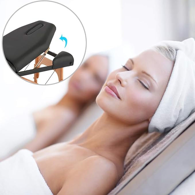 BestMassage Massage Bed Portable Massage Table 77" L 30" W 4" THK Lash Bed Height Adjustable 3 Folding PU Leather Spa Table with Oxford Bag for Spa Footmassage Facial CareSpa Tattoo