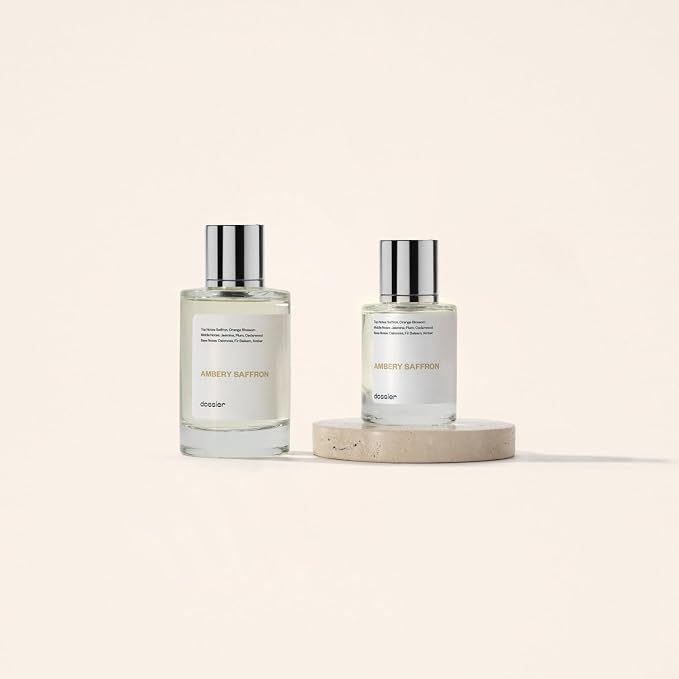 Dossier - Ambery Saffron - Eau de Parfum - Inspired by MFK's B.accarat R.ouge 5.40 - Vegan, Unisex Perfume Spray - 3.4 Fl Oz (100ml)