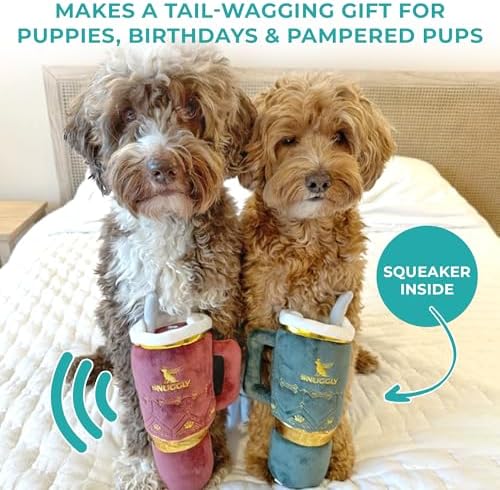 Haute Diggity Dog Snuggly Cup Plush Dog Toy Tumbler Parody Stuffed Chew Toy