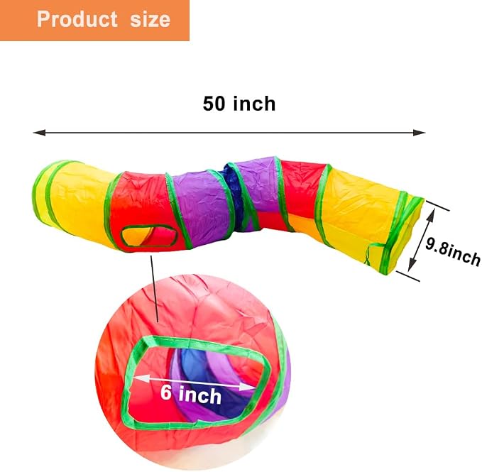 Cat Tunnel, Cat Tunnels for Indoor Cats, S-Shape Foldable Cats Cave