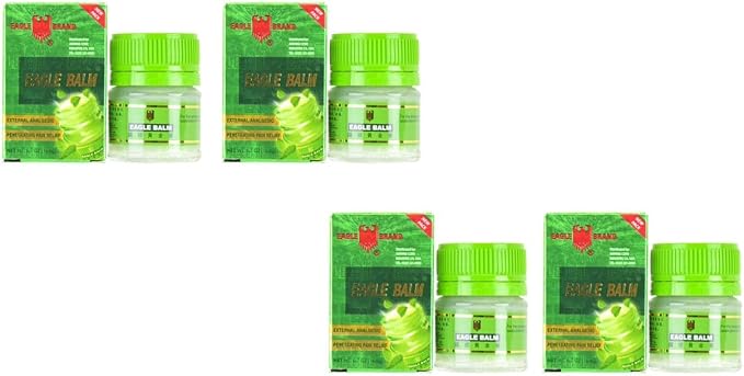 2 Packs - Twin Green Balm Essential Oil - Bon Hu Dau Cu La Con O - 20g per Glass Jar x 4 Jars per Order