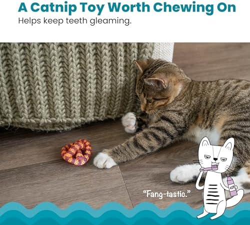 Catstages Catnip Plaque Away Pretzel Interactive Cat Dental Chew Toy, 2.8"