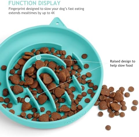 Coomazy Slow Feeder Cat Bowl Silicone Pet Puzzle Feeder for Slow Eating