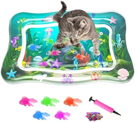 Interactive Cat Toy for Indoor Cats, Upgraded Cat Water Mat
