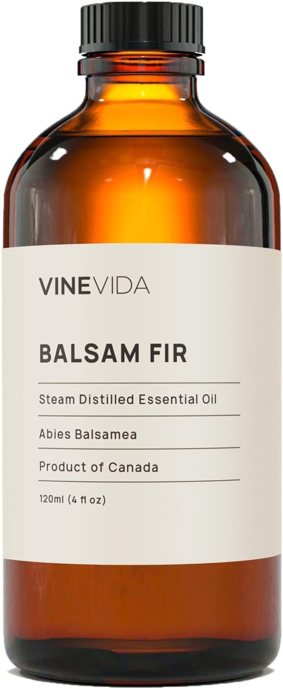 VINEVIDA Balsam Fir Essential Oil - 4 oz Undiluted - DIY Candle Scents - Bulk for Soap Making