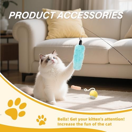 Interactive Cat Toys Accessory with Fish and Worm Toys for Cats to Chase