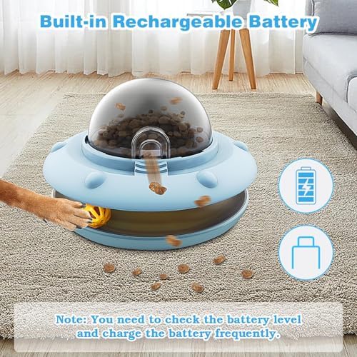 Dog and Cat Interactive Treat Toy, Pets Food Puzzle Toy with Bell Ball, Suitable for Puppies and Kittens