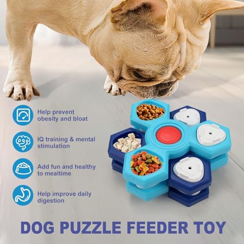 Dog Puzzle Toys 4 Levels, Dog Interactive Turntable Toy for IQ Training and Entertainment, Mentally Stimulating Toys Boredom and Smart Dogs, As Gifts for Dogs Cats