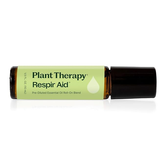Plant Therapy Respir Aid Essential Oil Blend Pre-Diluted Roll-On 10 mL (1/3 oz) 100% Pure Essential Oils, Aromatherapy, Sinus Relief, Congestion Relief