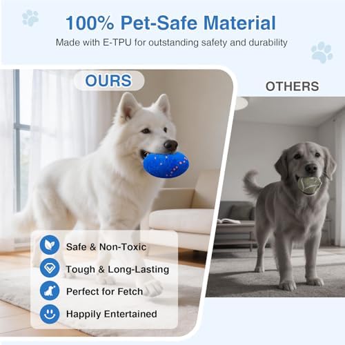 Interactive Dog Toys Ball Automatic Active Rolling Balls for All Dog(Vbleu)