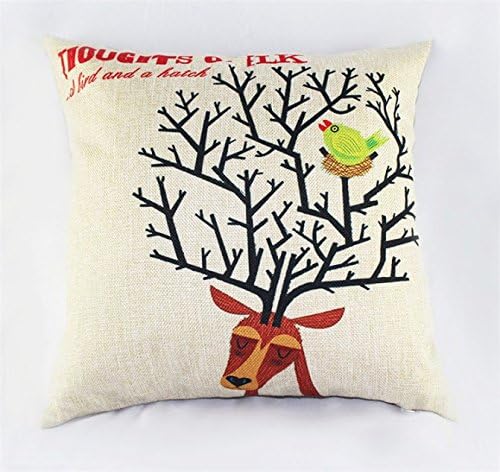 MoonRest Decorative Pillow, Fully Assembled with Hidden Zipper Filled with Synthetic Down Pillow Inserts (Deer Antler)
