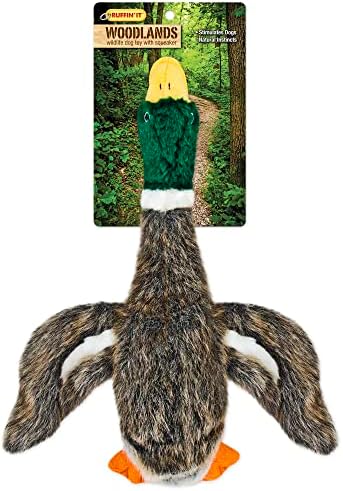 RUFFIN' IT Woodlands, Plush Mallard 13 in Squeaky Soft Stuffed, Dog Toy