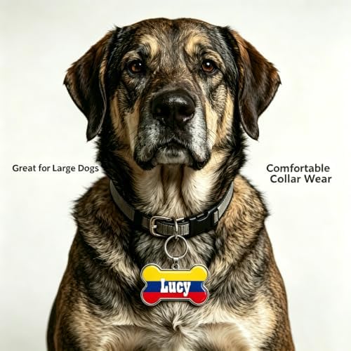 HSIAHOU Custom Pet ID Tags, Personalized Dog Tag Cat Tag(Colombia)