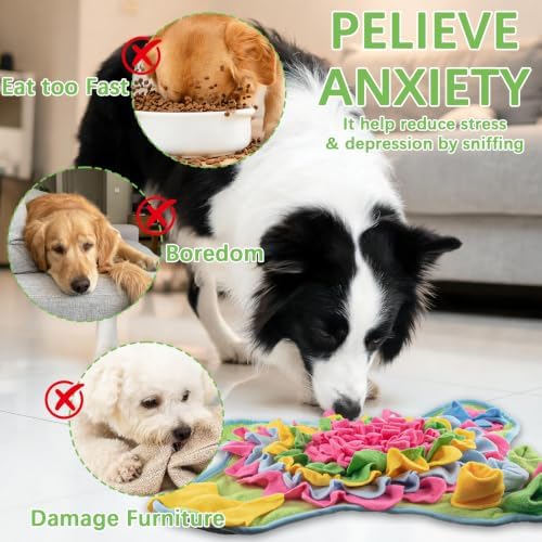Pet Snuffle Mat for Dogs, 2 Pack, Interactive Feeding Mat, Portable Puzzle Toy for Small and Medium Breed Dogs, Puppy Foraging Feed Game