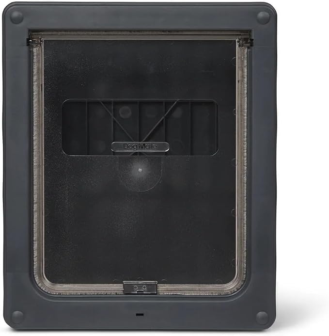 Dog Mate Medium Dog Door, Robust Locking Panel, Self-lining to 50mm, Grey