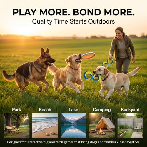 Dog Tug Toy, Interactive Rope Toy for Fetch & Tug, Figure 8 Design，Large