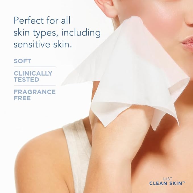 Dry Face Towels 50 Count | Plant-Based Viscose Biodegradable Extra Large Disposable Dry Wipes | Dual-Sided Makeup Remover & Face Wipes | Ultra Soft Towelettes for Sensitive Skin