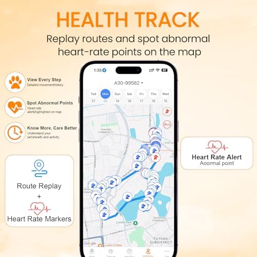 Wireless Dog Fence & GPS Dog Collar with Heart Rate & Breath Count for Weights 15–65 lbs Dogs, Keep Your Dog Safely Contained Outdoors with App, Waterproof Collar Suitable for Dogs Neck Sizes 10–18"