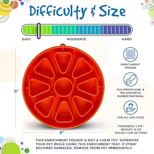 SodaPup Citrus Softie eTray – Durable Enrichment Feeder Made in USA from Non-Toxic, Pet-Safe, Food Safe Material for Mental Stimulation, Calming, Slowing Down Eating, Healthy Digestion, & More