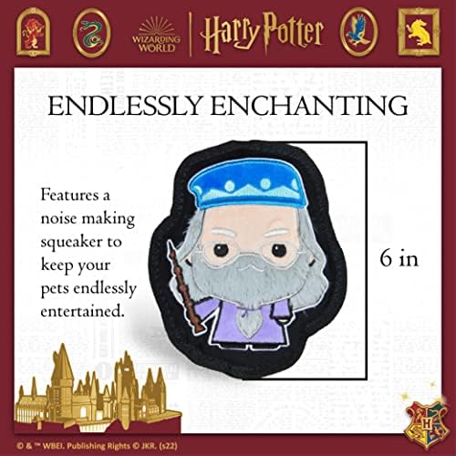 Harry Potter 6-Inch Dumbledore Dog Toy | Small Dog Chew Toy With Crinkle Sound | 6" Design for Dogs