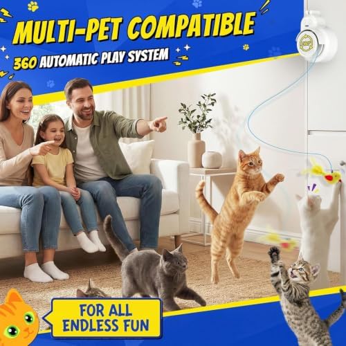 Interactive Cat Toys for Indoor Cats - Automatic Flying Bird for Enrichment