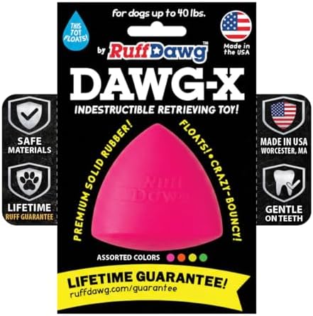 Ruff Dawg Dawg-X – Cone-Shaped Dog Toy – Bouncy, Floating Fetch Toy for Aggressive Chewers – Ideal for Interactive Outdoor Play, Exercise & Teething Relief